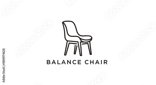 Simple Line Drawing of a Balance Chair.