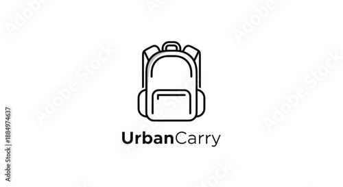 Simple Line Drawing of a Backpack 2.