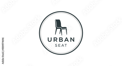 Simple Line Drawing of a Chair Logo.