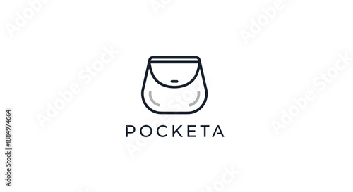 Simple Line Drawing of a Handbag.