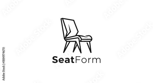 Simple Line Drawing of Modern Chair Design 2.