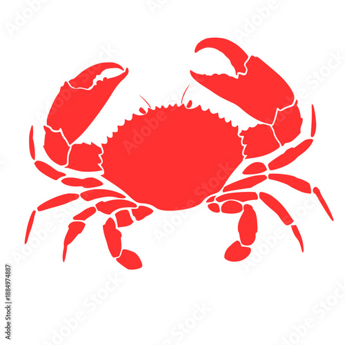 red crab on white background
