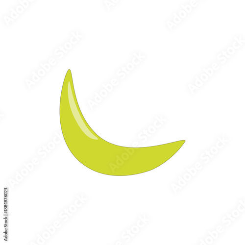 Yellow crescent moon icon isolated on white background. Simple vector illustration for night or sleep logo.