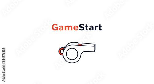 GameStart Logo with Whistle Illustration.