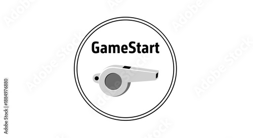 GameStart Whistle Logo Design Element.
