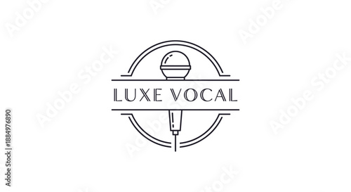 Luxe Vocal Logo Design with Microphone.