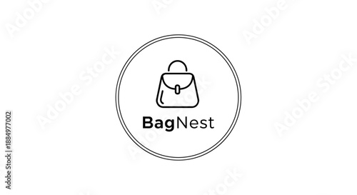 Simple Handbag Logo Design Illustration.