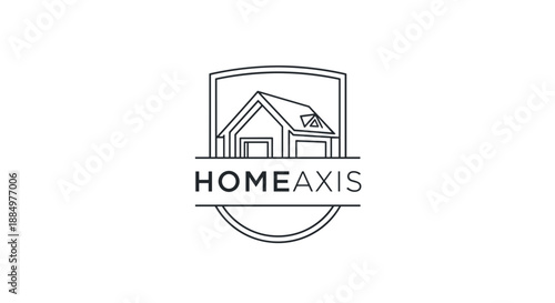 Simple Line Art House Logo Design.