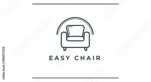 Simple Line Drawing of Easy Chair Icon 1.
