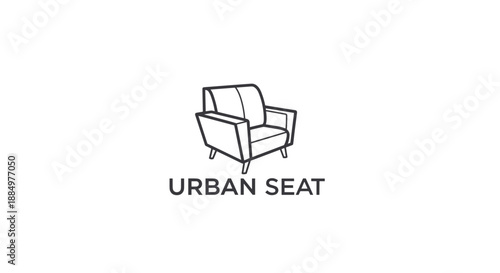 Simple Line Drawing of Modern Armchair.