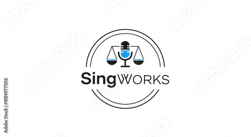 SingWORKS Logo with Microphone Design Element.