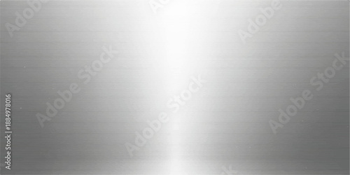 Shiny brushed metal plate texture featuring a polished silver stainless steel surface with a grey metallic aluminum pattern for industrial wallpaper design