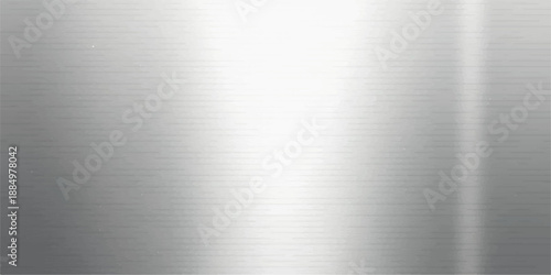 Shiny brushed metal texture with a polished silver stainless steel plate surface and a gray industrial aluminum pattern wallpaper