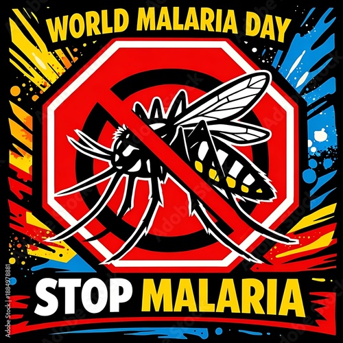 Wallpaper Mural World Malaria Day Stop Mosquito Symbol Pop Art Prevention Campaign Design Torontodigital.ca