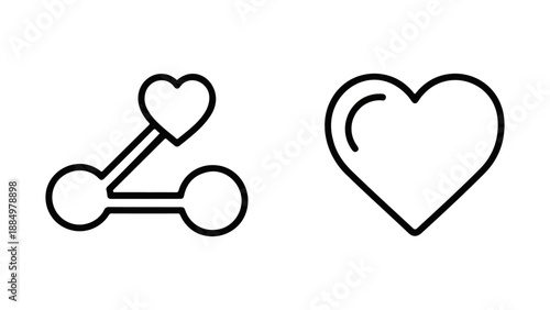 Share and like icons representing social media engagement isolated on white background, Vector, illustration