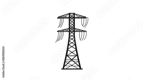 Electricity Pylon Tower Structure Illustration.