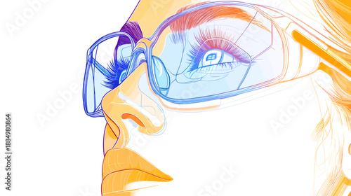 Man Wearing Safety Goggles Protection Equipment.