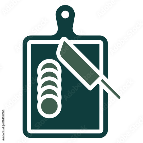 Cutting Board Dual Tone Color Icon, Mini Illustration Relate To Food, Gastronomy. Use For Modern Concept, Ui, Ux Web And App Development.
