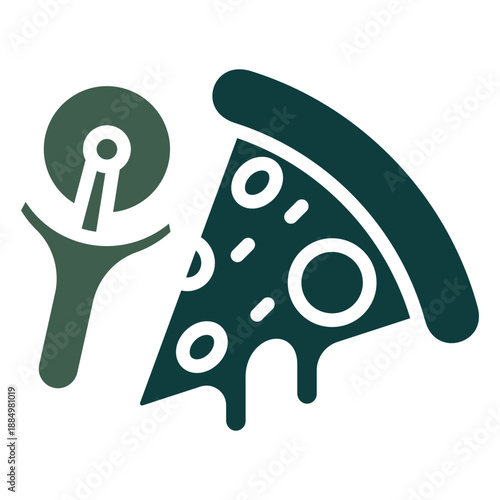 Pizza Slice Dual Tone Color Icon, Mini Illustration Relate To Food, Gastronomy. Use For Modern Concept, Ui, Ux Web And App Development.