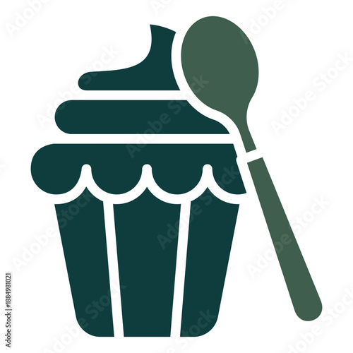 Cupcake Dual Tone Color Icon, Mini Illustration Relate To Food, Gastronomy. Use For Modern Concept, Ui, Ux Web And App Development.