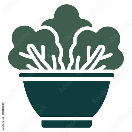 Salad Bowl Dual Tone Color Icon, Mini Illustration Relate To Food, Gastronomy. Use For Modern Concept, Ui, Ux Web And App Development.