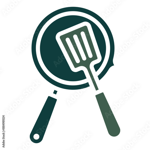 Frying Pan Dual Tone Color Icon, Mini Illustration Relate To Food, Gastronomy. Use For Modern Concept, Ui, Ux Web And App Development.