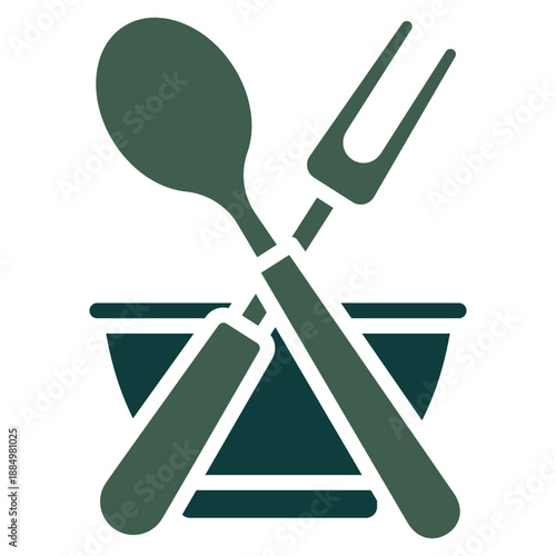 Spoon And Fork Dual Tone Color Icon, Mini Illustration Relate To Food, Gastronomy. Use For Modern Concept, Ui, Ux Web And App Development.