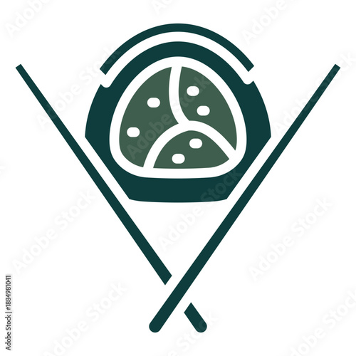 Sushi Roll Dual Tone Color Icon, Mini Illustration Relate To Food, Gastronomy. Use For Modern Concept, Ui, Ux Web And App Development.