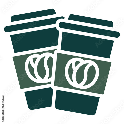 Coffee Cup Dual Tone Color Icon, Mini Illustration Relate To Food, Gastronomy. Use For Modern Concept, Ui, Ux Web And App Development.