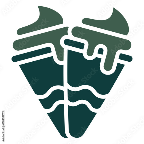 Ice Cream Cone Dual Tone Color Icon, Mini Illustration Relate To Food, Gastronomy. Use For Modern Concept, Ui, Ux Web And App Development.