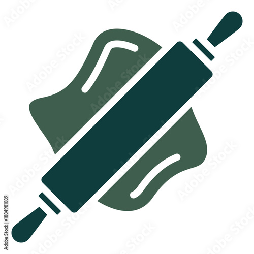Rolling Pin Dual Tone Color Icon, Mini Illustration Relate To Food, Gastronomy. Use For Modern Concept, Ui, Ux Web And App Development.