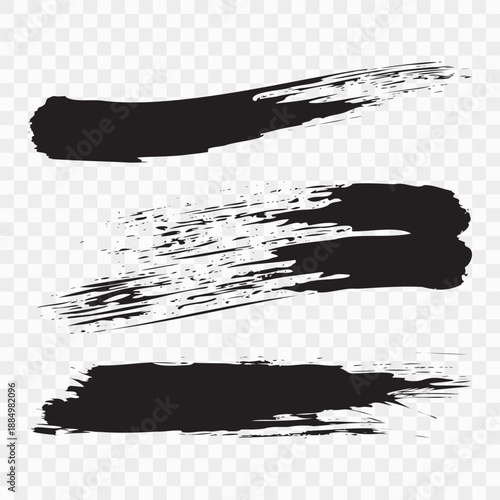 Black ink brush stroke zigzag vector design element for grunge texture background and artistic illustration use 