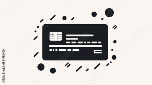 Black Credit Card Illustration Design Element.