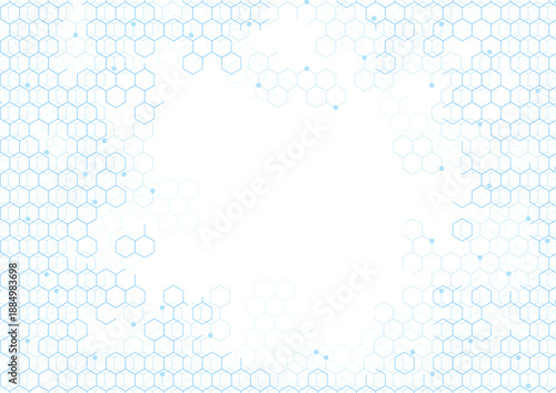 医療系理系の化学構造式風白と青の背景画像