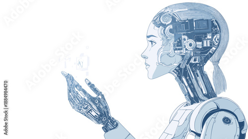 Robot Humanoid Android Artificial Intelligence Machine.