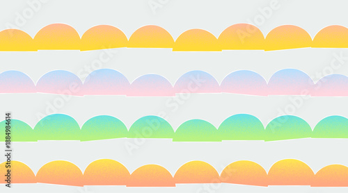 北欧風 半円パターンのレトロ粒状背景｜ヴィンテージ調ジオメトリ