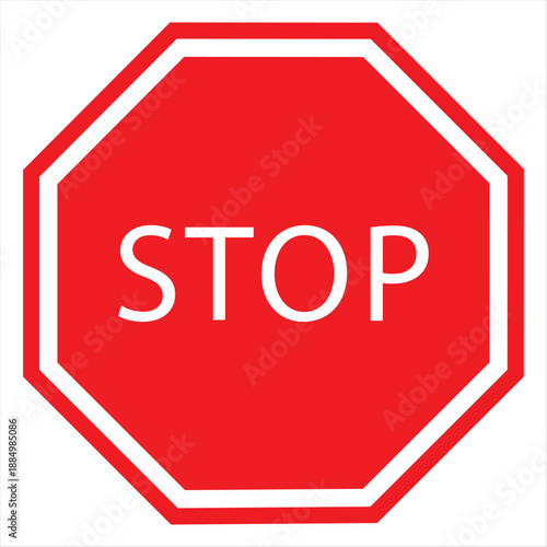 stop sign is prohibited, Stop traffic sign, red vector illustration for apps and webdesign, Wall Red Stop Sign Vector illustration EPS10 printable design.