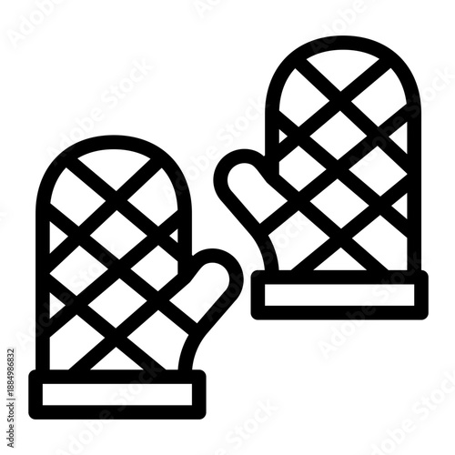 Oven mitt line icon