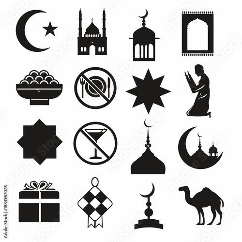set of islamic icons