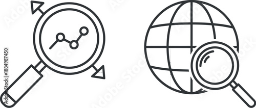 Global search icon with magnifying glass