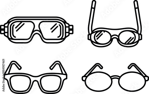 Different types of eyewear for various activities