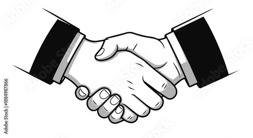 Handshake between two people in business attire