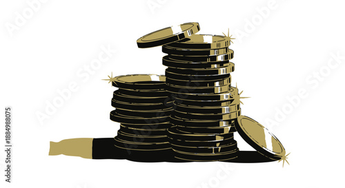 Coiled black and yellow ratchet strap