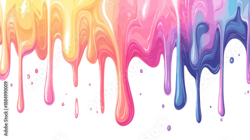 Colorful Liquid Paint Dripping Downward.