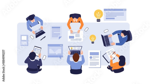 Team Collaboration and Communication Concept Illustration.