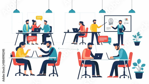 Group of People Working Together in Office.