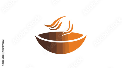 Steaming Hot Bowl of Soup Illustration.