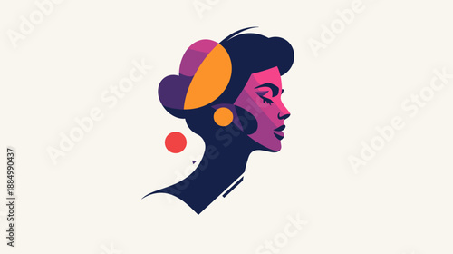 Woman Silhouette Profile Illustration Design.