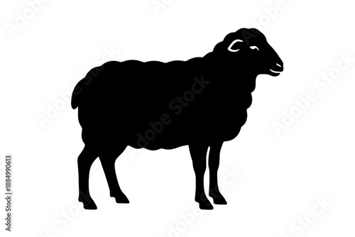 Sheep animal logo icon representing livestock and farming concepts isolated on transparent background. Clean black vector symbol suitable for agriculture and rural design themes.