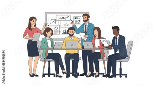 Business Team Meeting with Colleagues Discussing.